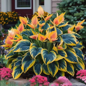 Хоста Флейм Данс купить по цене от 650р. в интернет-магазине «Посадика» с доставкой почтой в в Апатитые и по всей России – [изображение №1].